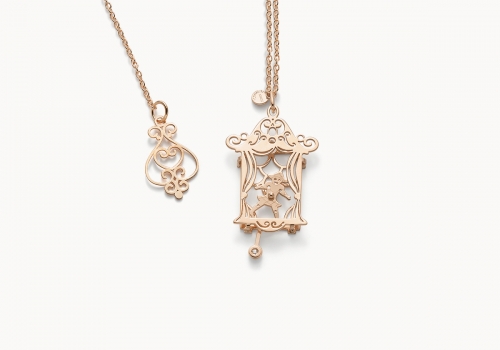 The stage – Art | 925 rose gold-plated silver pendant with diamond