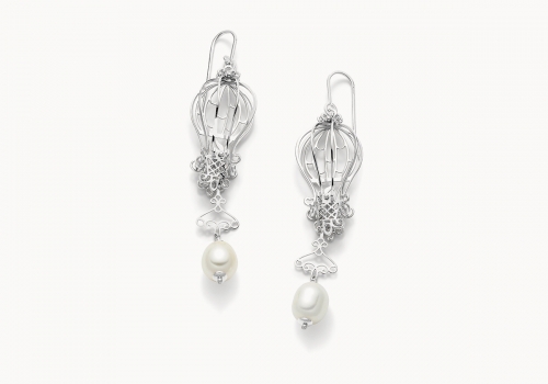 Mongolfiera – Discovery | orecchini in argento rodiato 925 con perle