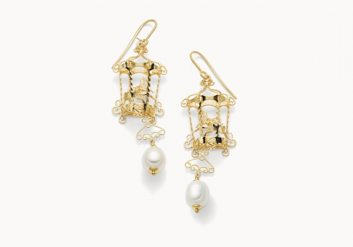 Giostra – Game | orecchini in argento dorato 925 con perle